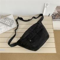 Women Waist Pack Large Capacity Corduroy Fanny Pack Street Style Chest Bag Fashion Shoulder Crossbody Bags Casual Waist Belt Bag KTB 40x6x20cm juoda