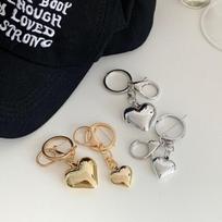 Cute heart gold silver metal keychain teddy bear B. Gold