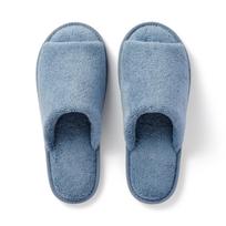 MUJI Washable Cotton Terry Open Size M 76410287 Slippers, Toe, (22.5-25cm), Blue, mėlyna