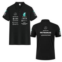 Red Bull F1 lenktynininko kostiumas Hamiltonas George'as Russellis Komandos uniforma Grynos medvilnės polo marškinėliai S juoda