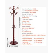 SucceBuy Coat Rack Freestanding Wooden Coats Rack Stand with Weighted Base & 11 Hooks Free Standing Hall Coat Tree for  Bedroom
