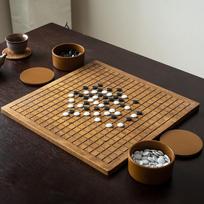 2-in-1 medinė Go ir kinų šachmatų lenta, suaugusiems vaikams pradedantiesiems Weiqi Xiangxi rinkinys, juodi balti Gobang figūrėlės Red MDF Go+Storage jar
