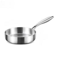 316 Stainless Steel Frying Pan 16/20cm Uncoated Wok Stir-fry Pan Household Induction Cooking Pot Kitchen Cookware
