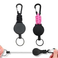 Retractable Keychain with Up to Metal Hanging Name for and Outdoor Activities [DMEEK] 2-Pack Carabiner, Multifunctional, Sturdy, 60cm, Anti-Loss,