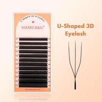 MASSCAKU U formos 4D 5D blakstienos 0,07 mm storio Lengvai paimamos Greitas priauginimas Ilgai išliekančios Blakstienų priauginimo priemonės Makiažo įrankiai C&0.07mm&8mm