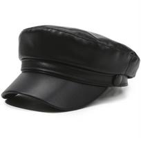Black Painter Hat Flat Top Newsboy Cap Retro Sailor Visor Hat style 3 black