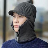 Zipper Onesie Hood with Ear Protection Winter Balaclava Fleece Lined  for Winter Men Women Cycling pilka