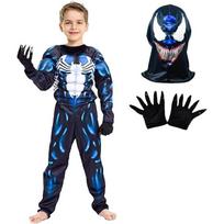 Vaikų Venom raumenų kostiumų rinkinys su kauke ir pirštinėmis Anti-hero Lycra 5-6 Metai 130cm Mėlynas/Baltas 3 years/4 years