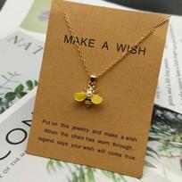 Bee Necklace Cute New Fashion Girl Women Necklace Golden Copper Color Lovely Pendant Neck Zircon Dropshipping