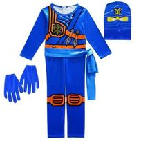 Kids Ninjago Costume Blue Ninja 5-6 Years Halloween Party 3 years/4 years