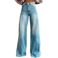Women's Baggy Jeans High Waist Wide Leg Denim Pants Casual Loose Straight Leg Trousers for Street Work S mėlyna