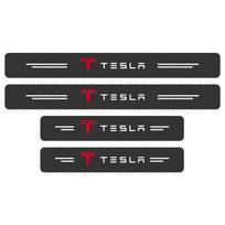 Anglies Pluošto Automobilio Durų Slenksčių Apsauginė Lipdukas Anti-scratch Refit 3D lipdukas For Tesla Model S Model X Model Y Cybertruck Model 3 Model Y