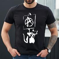 Banksy Anarchijos žiurkė | Anarchistas | Trafareto menas | NAUJIENOS | VYRIŠKI Marškinėliai TEE viršus XL