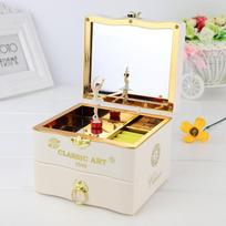 Classic Rotating Dancer Ballerina Piano Music Box Jewelry Box Hand Crank Music Mechanism Birthday Christmas Gifts Jewelry Case balta