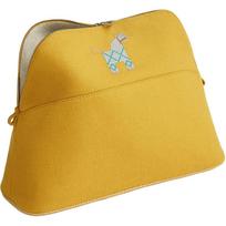 Hermes Bolide Animaux Nattes Metallic Palladium Coated Wool Travel Storage Bag Unisex bags Mustard-Yellow H103834MV04 Box Not Included