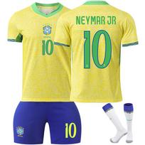 2024-25 Brazilijos namų #10 NEYMAR JR Sportinio treniruočių marškinėlių rinkinys su kojinėmis Paaugliams Vaikams Suaugusiems Individualus vardas Futbolo aprangos rinkiniai 16