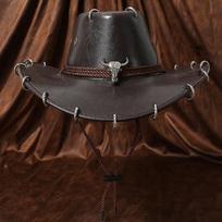 Solid Color Western Cowboy Hat Pu Leather Cowgirl Cap Shadow Hat Summer Hat  Climbing Style 4
