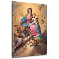 Drobės atspaudas, Mergelė Marija su Kūdikiu tarp angelų Segovija 40x60 įvairiaspalvis