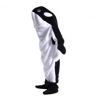 Miego maišas banginio formos, minkštas flanelinis miegmaišis šeimos išvykoms, nakvynėms, suaugusiems, vaikams, cosplay kombinezonas su gobtuvu kempingui