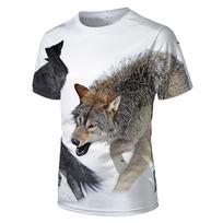 Summer 3D Cool Style Wolf Graphic T Shirts For Men  Fashion Casual Animal Pattern T-shirt Hip Hop Trending Print T-shirt Tops 4270 S