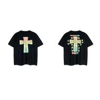 Frog drift Streetwear Fashion Kanye West Jesus is King Cross Oversizd Loose Tee Tops T shirt for Men S juoda