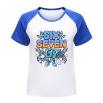 5220 Kids Boys Girls Steal a Brainrot 67 Six Seven Print Raglan Short Sleeves T-Shirt 100cm mėlyna