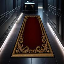Crimson Royal Baroko Bėgimo Kilimas Raudonas Auksinis Gotikinis Kilimas Prabangi Holo Dekoras Elegantiškas Koridoriaus Kilimas Vampyro Pilies Grindų Kilimėlis 40X120CM