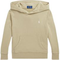 Polo Ralph Lauren Logo Print Solid Color Hooded Long Sleeve Sweatshirt Kids sweatshirt Khaki 323934244-001 L