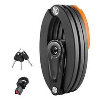 Folding Bike Lock Anti Theft Lock High-Security Bike Frame Lock Waterproof With Reflective Bracket And 3 Keys Alloy Steel juoda