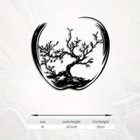 Bonsai Iron Wall Art Metal Mural Garden Statue Outdoor Decor įvairiaspalvis
