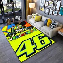 The Doctor Cartoon Head Yellow Carpet Mat Racing Theme Living Room Rug with Number 46 Signature Home Decoration Rugs for Bedroom 40X60CM