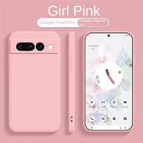 For Google Pixel 6 7 6A 7A Case Pixel 8 Pro 7A 7 Cover Liquid Silicone Soft Solid Color For Google Pixel 9 9A Shockproof Cases For Pixel 5 rožinė