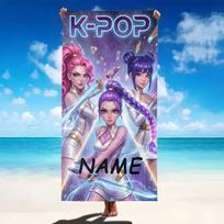 1 K-POP paplūdimio rankšluostis, vienpusis 2D spaudinys, minkštas mikropluošto paplūdimio rankšluostis, baseino, paplūdimio atostogų aksesuaras, drąsus energingas stilius, dovana W40*H60(CM)