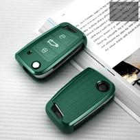 For VW Polo Golf 7 MK7 Tiguan Passat Car Key Case Cover Shell Bag for Skoda Octavia Kodiaq Karoq for Seat Ateca Leon tamsiai žalia spalva