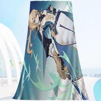 Genshin Impact Beach Towel Cartoon Cute Summer Kids Large Bath Pool Beach Towel Microfiber Absorbent For Swimming Travel W40*H60(CM)