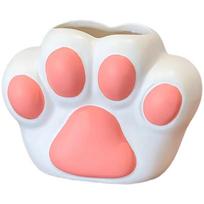 Resin Cat Paw Flower Pot for Tabletop Decor Modern For Home Office Vase 15.5x9.3x11.5cm Compact Artistic Design rožinė