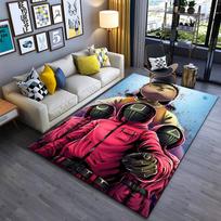 Squid Game Style Carpet with Guards and Doll Print, Modern Design  Suitable for use as an anti-slip for living room bedroom sofas 40x60cm( 15x23in )