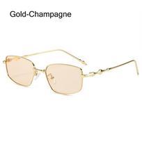 Anti Blue Light Irregular Square Shades with Metal Frame High-End Small Square Sunglasses Vintage UV400 Protection Eyewear