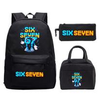 3pcs Six Seven Italian Brainrot Schoolbag Lunch Bag Pen Case Set Cartoon Fashion Backpack Pencil Case Suit School Supplies Gifts