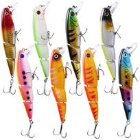 8 vnt žūklės masalai 10,5 cm 14G masalas su kabliukais Žvejybos reikmenys kietas dirbtinis masalas vobleris Minnow įvairiaspalvis