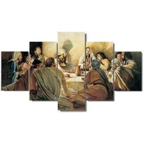 Abstrakti Moderni Namų Dekoracija Drobė Spausdintas Paveikslas 5 Paneliai Paskutinė Vakarienė Sienų Menas Svetainei Modulinis Paveikslas 20x35cm*2  20x45cm*2  20x55cm*1