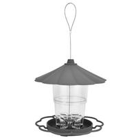 Transparent Hanging Bird Feeder PavilionShaped Bird Feeder with Roof for Garden Courtyard