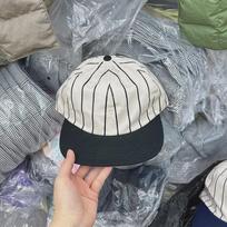Korean 2024 Striped Flat Brim Cap for Women with Larger Head and Face-Showing Design Head circumference: 54-59CM juoda