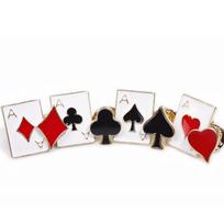 Japanese Harajuku Poker Metal Brooch Set: Eight-Piece Collar and Lapel Pins In Stock