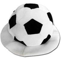 Soccer Costume Sports Plush Bucket Hat Headgear Fans Hat Halloween 1 juoda/balta