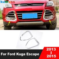 For Ford Kuga Escape 2013 2014 2015 Chrome Car Front Fog Light Lamp Cover Trim Head Foglight Bezel Trims Accessories