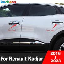 For Renault Kadjar 2016-2018      Chrome Car Side Door Handle Bowl Cover Trim Molding Overlay Accessories