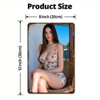 Vintažinis metalinis skardinis ženklas Seksuali modelė Bohemietiškas sienos menas Namai Baras Garažas 20x30cm