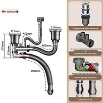 Kitchen Sink Drain Pipe & Drainer Set