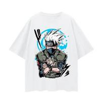 Cotton Bandai Authorized Hot Selling Anime _Naruto_ Kakashi Classic Hokuriku Print Comfortable Casual Short Sleeved Shirt 4XL
